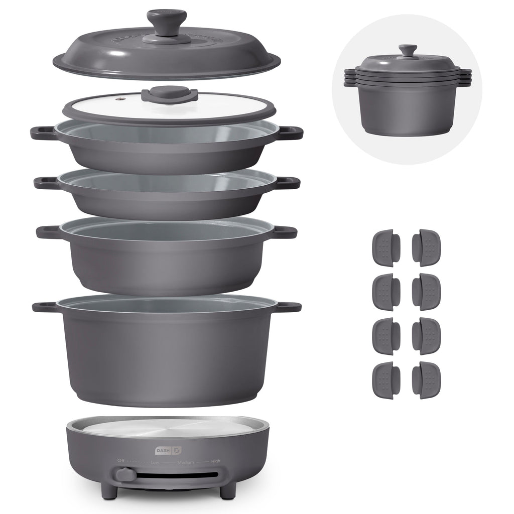 Stacks Ceramic Cookware Set with Electric Burner - 15 pc, Forged Iron